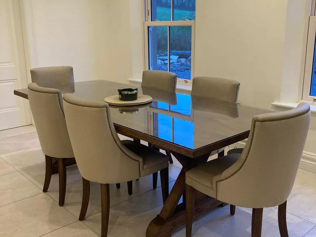 Custom Handmade Wooden Stools and Dining Chair Set